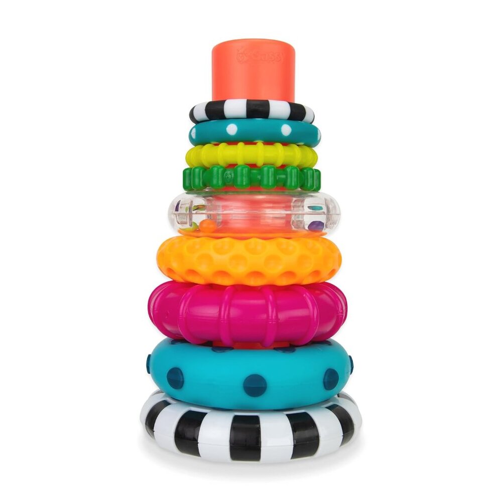 NEW Sassy Stacks of Circles Stacking Ring STEM Learning Toy, Age 6+ Months